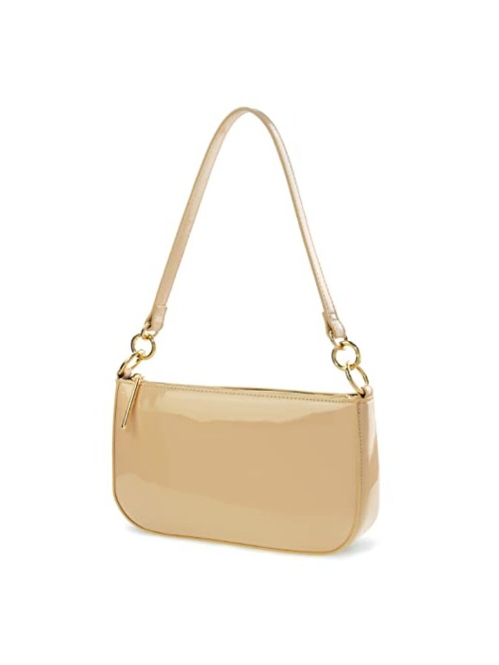 Glossy Faux Patent Leather Women Shoulder Bag Shiny Clutch Crossbody 90s Purse